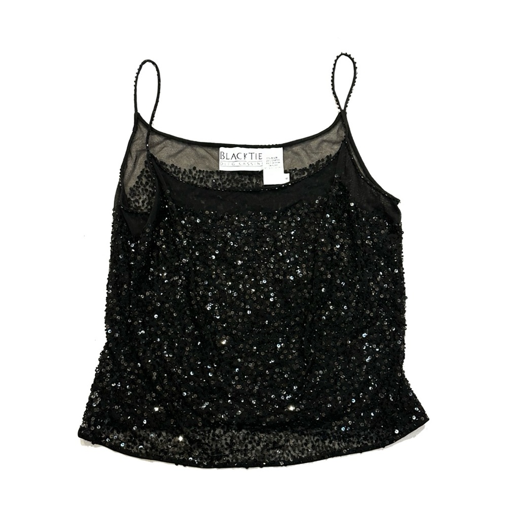 Oleg Cassini Black Sequin Camisole
